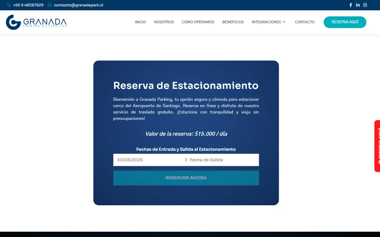 Sistema de reservas de estacionamientos desarrollado por Rocket Media