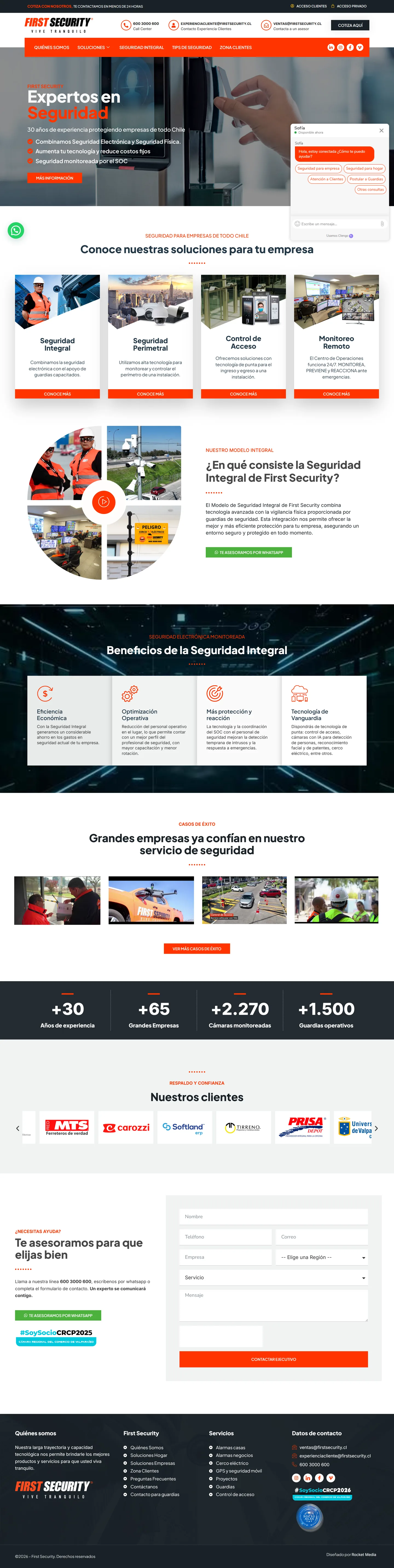 Sitio web FirstSecurity