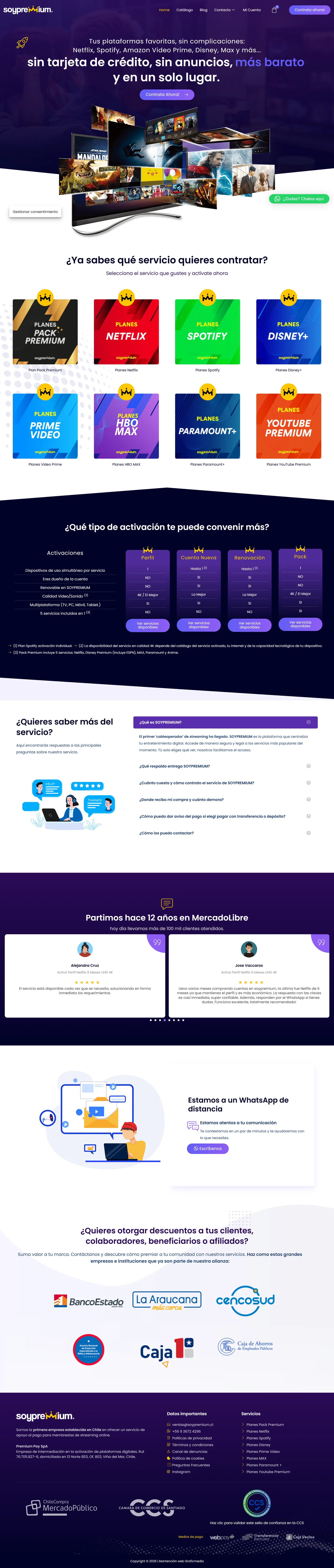 Diseño web Soy Premium