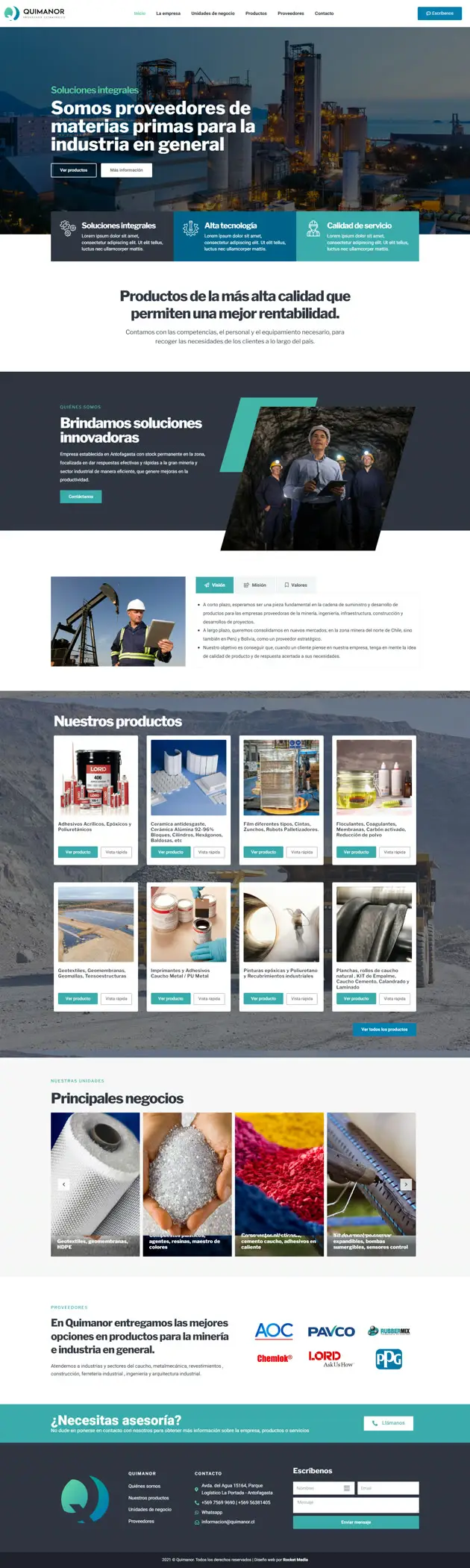 Sitio web Quimanor