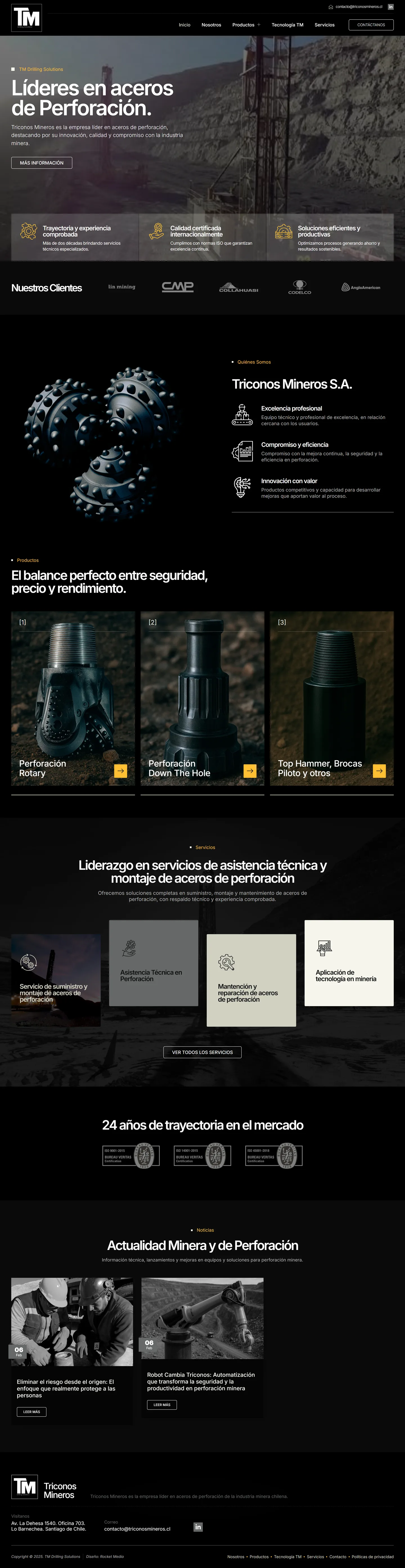 Sitio web Triconos Mineros