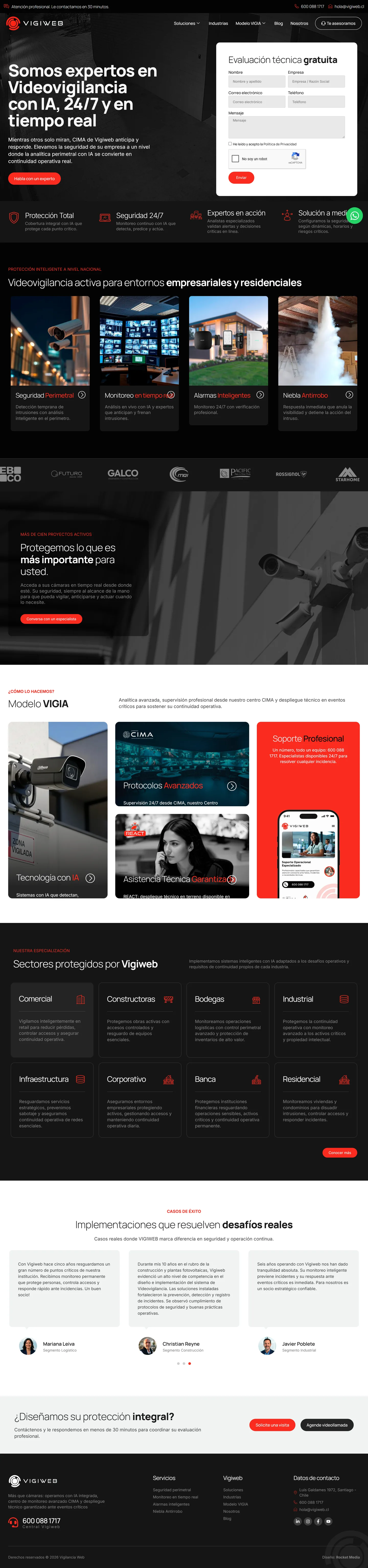 Sitio web Vigiweb